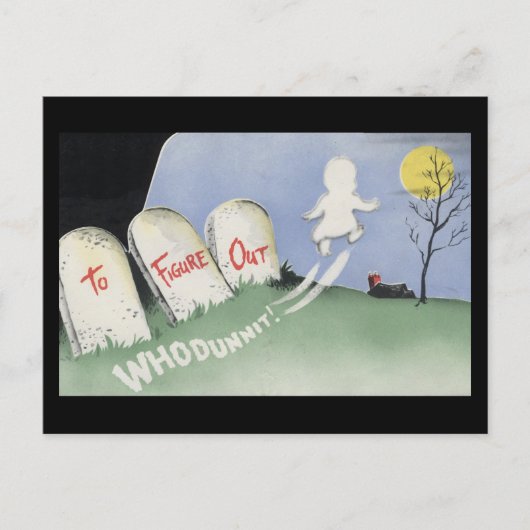 Vintage Spooky Halloween 8 Briefkaart (Voorkant)