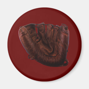 Vintage sport, antieke leren honkbalhandschoen magneet