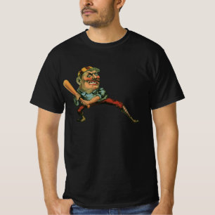 Vintage sport, boze honkbalspeler slagman t-shirt
