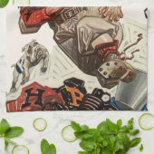 Vintage sport football quarterback speler hardlope theedoek (Gevouwen)