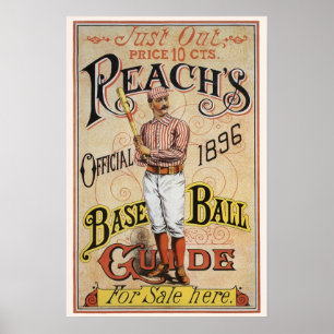 Vintage sport honkbal, Reach's gids omslagillustra Poster