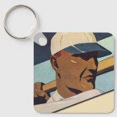 Vintage sport honkbal slagman, gestileerde kunst sleutelhanger (Voorkant)