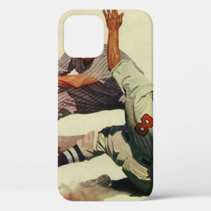 Vintage sport honkbal, speler die naar thuis glijd Case-Mate iPhone case