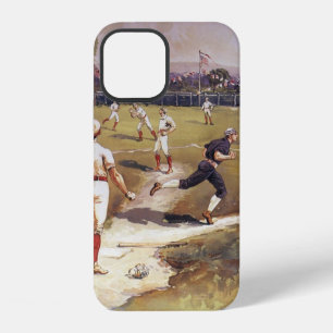 Vintage sport honkbalspel van Henry Sandham iPhone 12 Hoesje