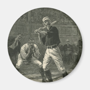 Vintage sport, honkbalspelers door Thulstrup Magneet