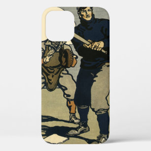 Vintage sport honkbalspelers, gestileerde kunst Case-Mate iPhone case