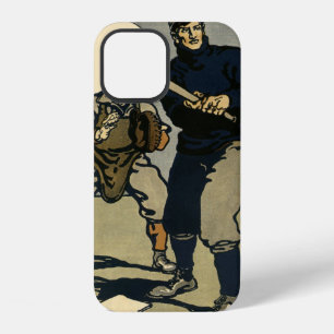 Vintage sport honkbalspelers, gestileerde kunst iPhone 12 hoesje