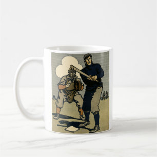 Vintage sport honkbalspelers, gestileerde kunst mo koffiemok