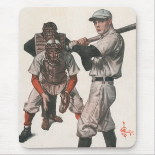 Vintage sport honkbalspelers muismat