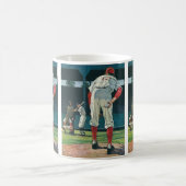 Vintage sport honkbalspelers werper op heuvel koffiemok (Center)