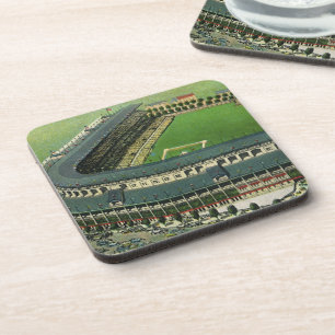Vintage sport honkbalstadion, luchtfoto drankjes onderzetter