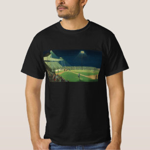 Vintage sport, honkbalwedstrijd 's nachts t-shirt