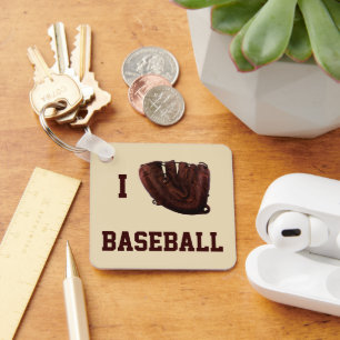 Vintage Sport, Ik hou van honkbal, Ik handschoen h Sleutelhanger