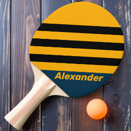 Vintage Sport Moonlit Tide Strepen met Naam Tafeltennisbatje