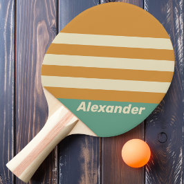 Vintage Sport Moss Strepen met Naam Tafeltennisbatje