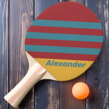 Vintage Sport Mosterdzaad Strepen met Naam