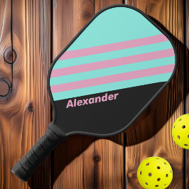 Vintage Sport Night Prism Strepen met Naam Pickleball Paddle
