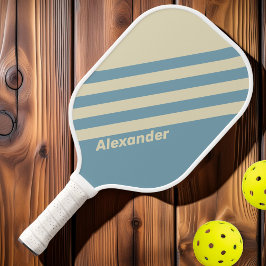 Vintage Sport Oceaan Strepen met Naam Pickleball Paddle