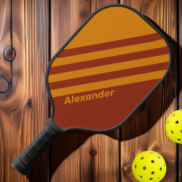 Vintage Sport Oranje Roest Dubbele Strepen met Naa Pickleball Paddle
