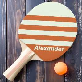Vintage Sport Oranje Strepen met Naam Tafeltennisbatje