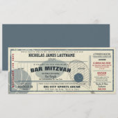 Vintage Sport Pas Bar Mitswa Kaart (Voorkant / Achterkant)