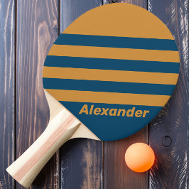 Vintage Sport Royal Gouden Strepen met Naam Tafeltennisbatje