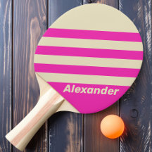 Vintage Sport Roze Strepen met Naam