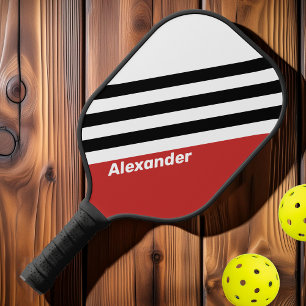 Vintage Sport Stedelijke Zebrastrepen met Naam Pickleball Paddle