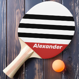 Vintage Sport Stedelijke Zebrastrepen met Naam Tafeltennisbatje