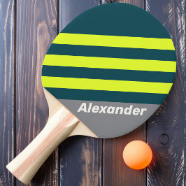 Vintage Sport Storm Cloud Grove Strepen met Naam Tafeltennisbatje