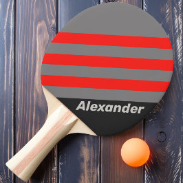 Vintage Sport Stormy Sky Strepen met Naam Tafeltennisbatje