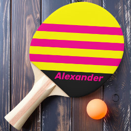 Vintage Sport Sun Glow Strepen met Naam Tafeltennisbatje