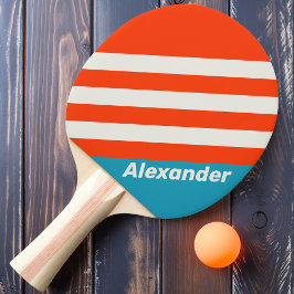 Vintage Sport Sunset Tide Rush Strepen met Naam Tafeltennisbatje
