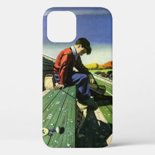 Vintage sport, treurige voetbalfan met megafoon Case-Mate iPhone case