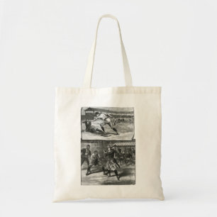 Vintage sport, Victoriaanse honkbalteams voor vrou Tote Bag