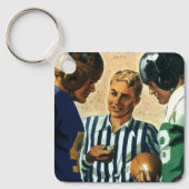 Vintage sport, voetbal scheidsrechter munt toss sleutelhanger (Voorkant)