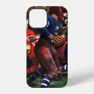 Vintage sport voetballer quarterback in spel iPhone 12 hoesje