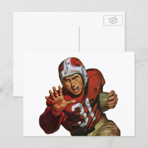 Vintage sport voetbalspeler running back nr. 31 briefkaart