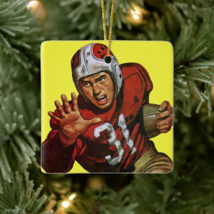 Vintage sport voetbalspeler running back nr. 31 keramisch ornament