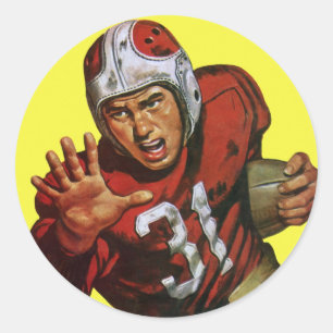 Vintage sport voetbalspeler running back nr. 31 ronde sticker