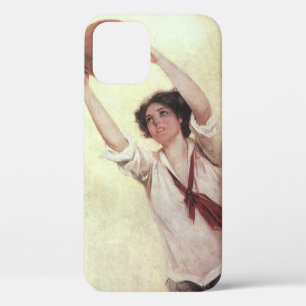 Vintage sport, vrouwelijke basketbalspeler met bal Case-Mate iPhone case