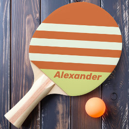 Vintage Sport Woestijncactus Strepen met Naam Tafeltennisbatje