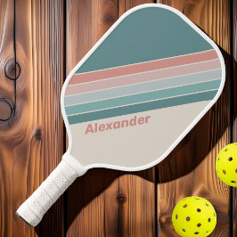 Vintage Sport Zachte Zee Schelp Gestreepte met Naa Pickleball Paddle