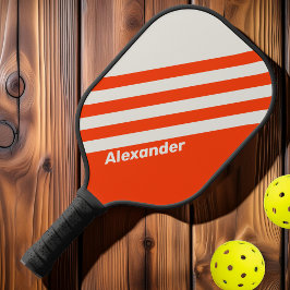 Vintage Sport Zonsondergang Oranje Strepen met Naa Pickleball Paddle