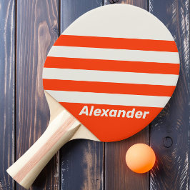 Vintage Sport Zonsondergang Oranje Strepen met Naa Tafeltennisbatje