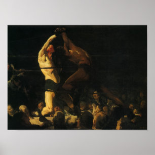 Vintage sportboksen, boksers vechten in de ring poster