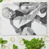 Vintage sportvoetbalspelers, quarterback theedoek (Gevouwen)