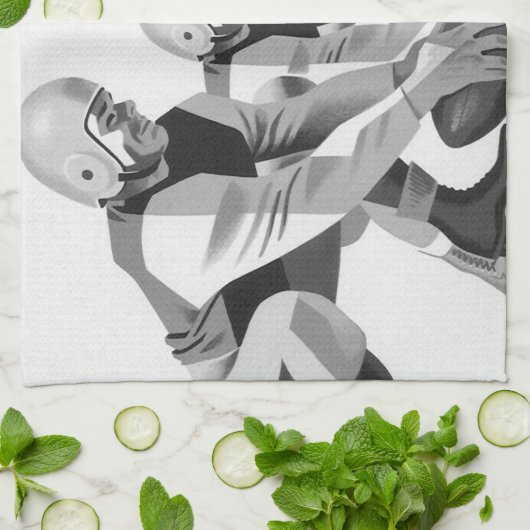 Vintage sportvoetbalspelers, quarterback theedoek (Gevouwen)