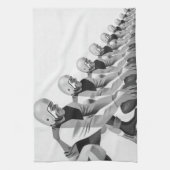 Vintage sportvoetbalspelers, quarterback theedoek (Verticaal)