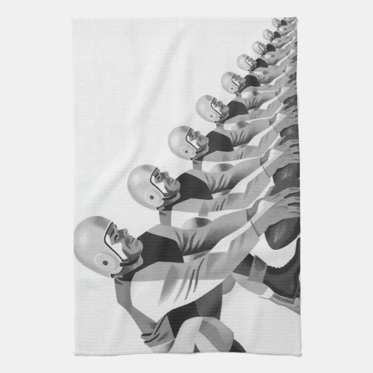 Vintage sportvoetbalspelers, quarterback theedoek (Verticaal)